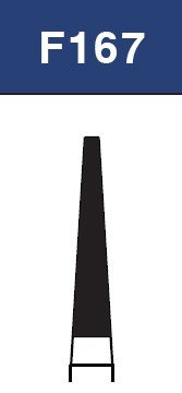 Strauss & Co FG Diamond Burs Flat End Taper 012, set of 6, used for precise grinding and shaping in dental or industrial work