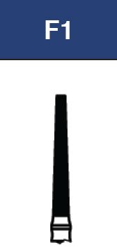 Strauss & Co FG Diamond Burs Flat End Taper 016, set of 6, for dental grinding and shaping tools.