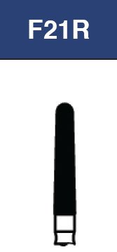 Strauss & Co FG Diamond Burs, medium round end taper, 6-pack, for dental or precision grinding tools.