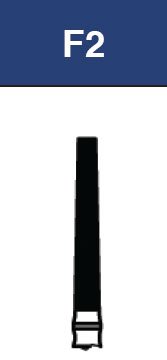 Strauss & Co FG Diamond Burs Flat End Taper 018, set of 6, for precise grinding and shaping in dental or industrial applications.