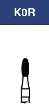Strauss & Co FG Diamond Burs Egg/Football 016 set, medium grit, 6-piece pack, dental burs for precise cutting and shaping.