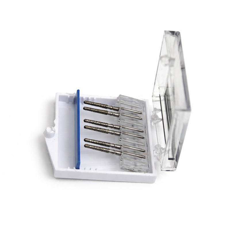 Strauss & Co FG Diamond Burs Round End Taper 016, M32, set of 6, professional dental burs with diamond coating for precision work.