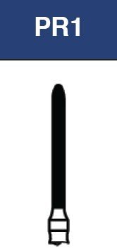 Strauss & Co FG Diamond Burs Torpedo Cylinder 012, medium grit, set of 6 for precise dental grinding and shaping.
