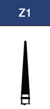 Strauss & Co FG Diamond Burs Needle 017, Z1, 6-pack, for dental grinding and cutting, with a medium size tip.