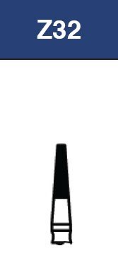 Strauss & Co FG Diamond Burs Flat End Taper 016, Z32 / TF-31, set of 6, for precise dental and grinding applications.