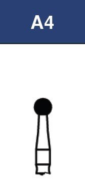 Strauss & Co FG Diamond Burs Round 022, super-fine, 6-pack, dental burs for precise cutting and shaping.