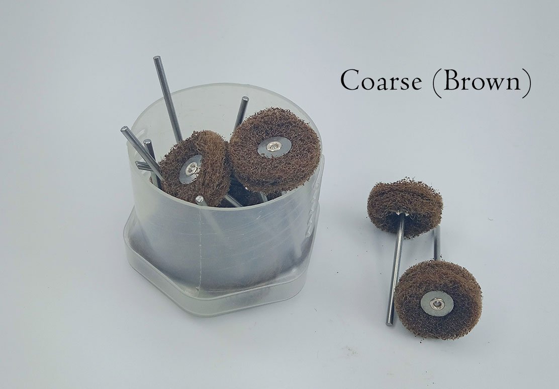 Strauss & Co Soft Wheels Buff with Mandrel for finishing, black, 12-pack, ideal for polishing and smoothing surfaces.