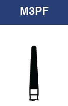 Pair of Strauss & Co Magic Touch Round End Taper 018 dental polishing tips in a 2-pack, with a smooth rounded end for dental procedures.