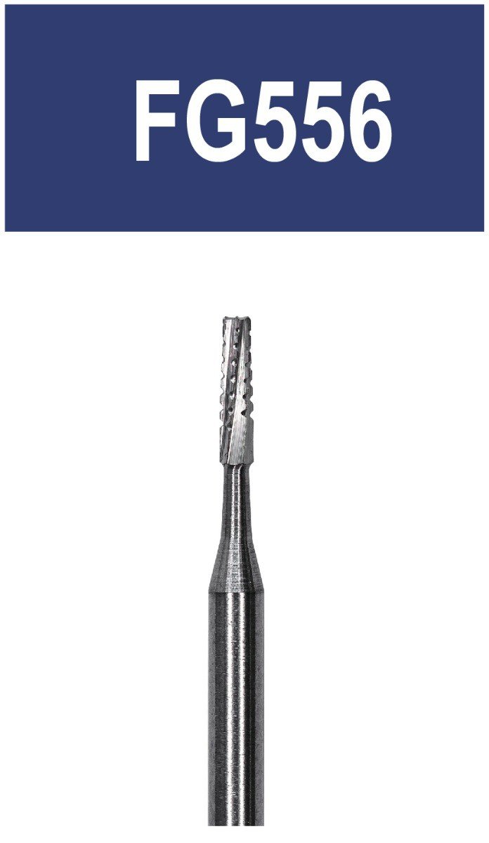 Strauss & Co Tungsten Carbide 6-bladed operative and surgical cross-cut fissure burs, OS 009, in a 3-pack.
