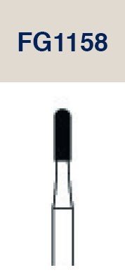 Strauss & Co Tungsten Carbide 6-bladed surgical round end fissure bur, 10-pack, used for precise cutting in dental procedures.
