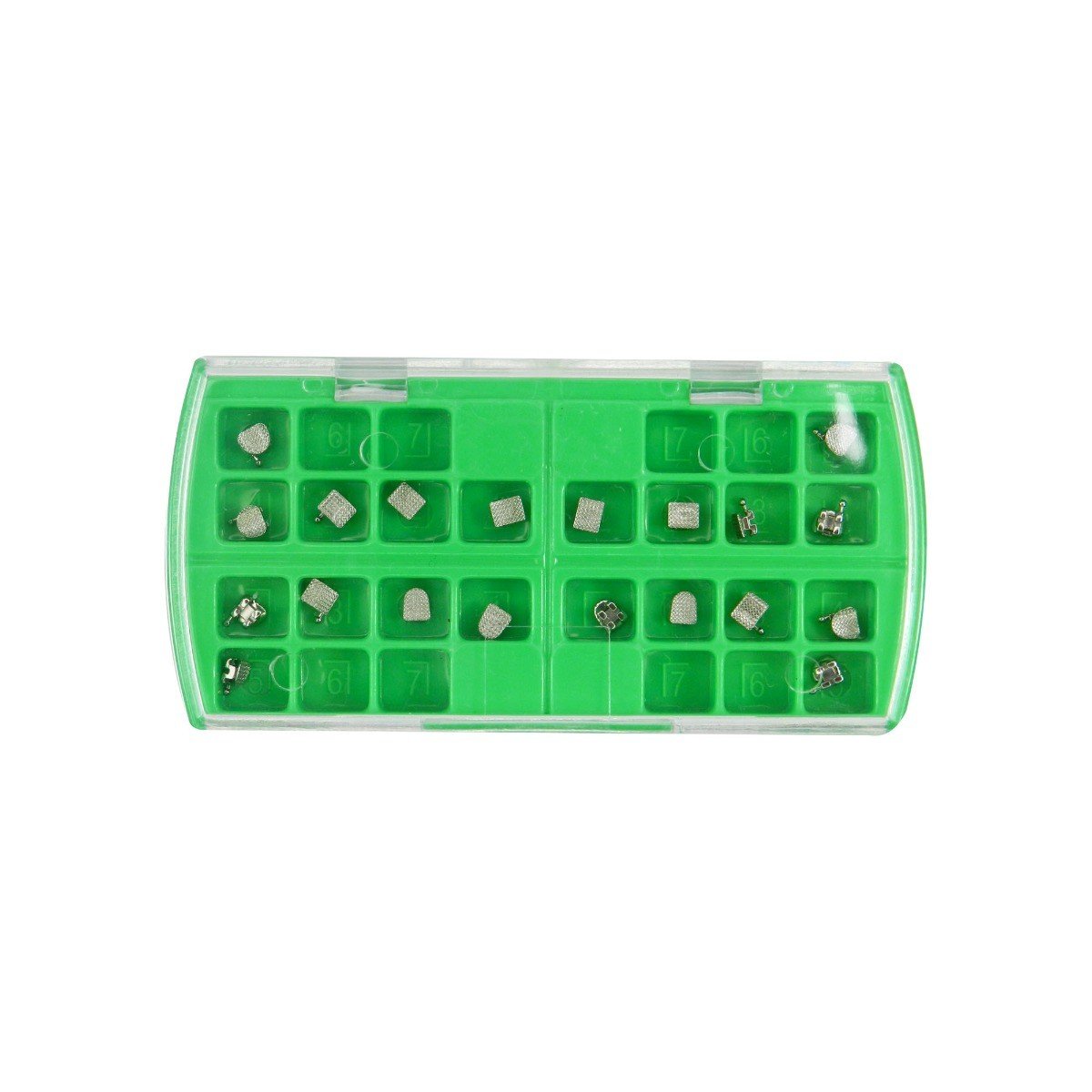 Tehoo Roth MBT Standard Mini Metal Brackets for orthodontic braces, shown in a close-up view with 20 pieces.