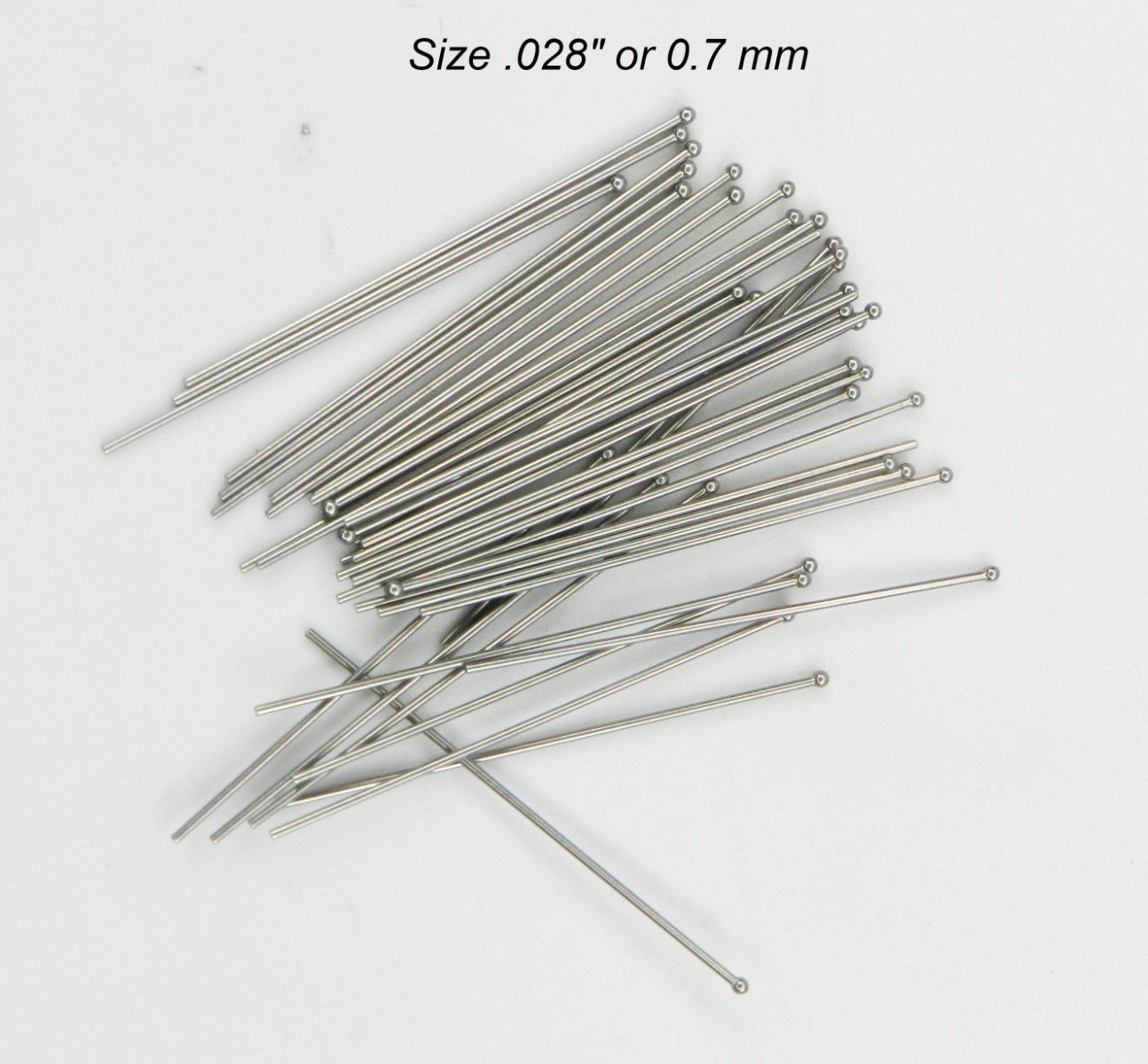 TP Orthodontics ball end clasps in size 0.28 or 0.7 mm, showing close-up of durable metal clasp for orthodontic appliances.