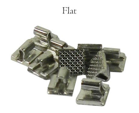 Set of TP Orthodontics Begg & Accessories Begg Brackets for orthodontic treatments, shown in a flat arrangement.
