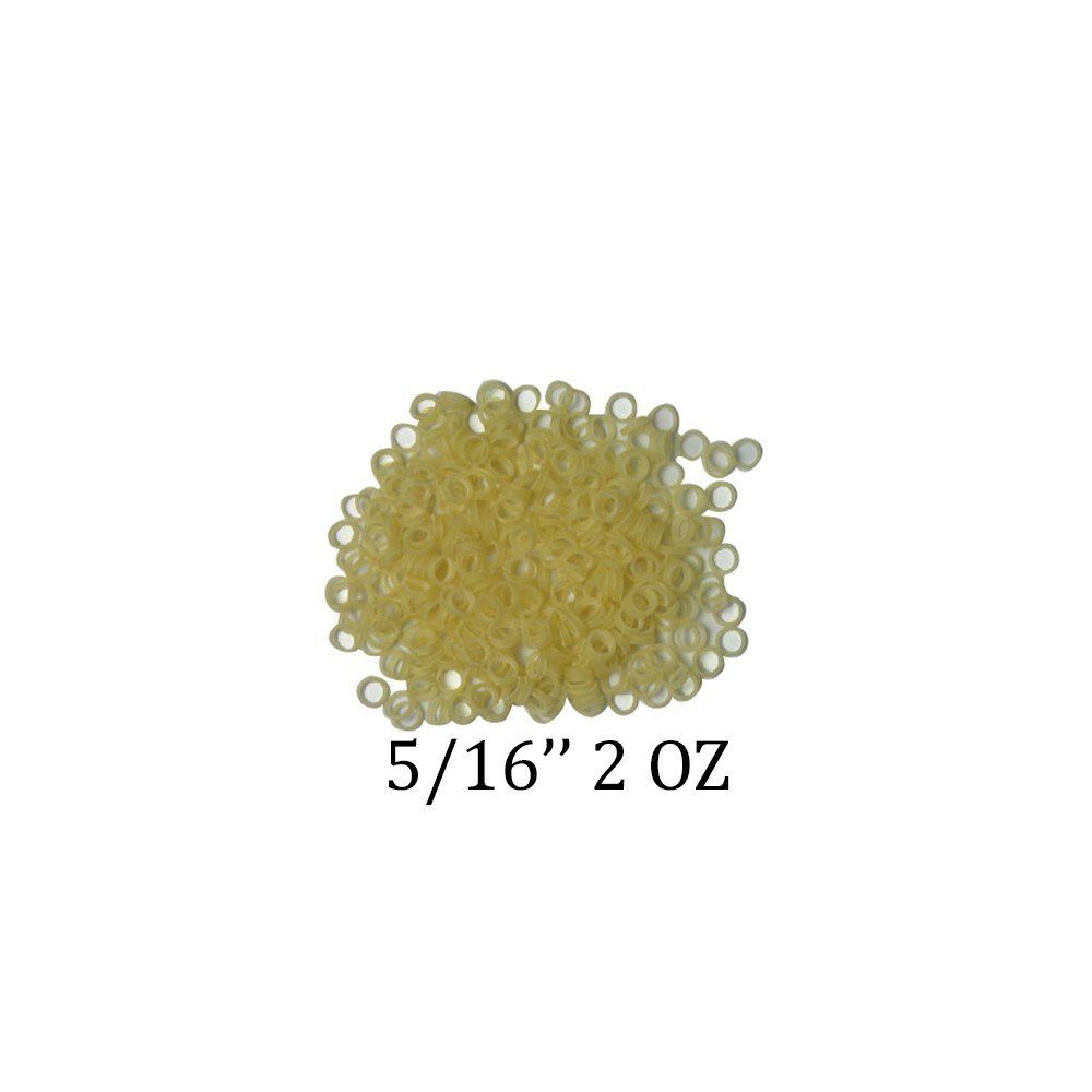 Lavender TP Orthodontics plain latex tooth-colored elastics for braces, 3/8 to 4.5 oz, shown in a large 1000-pack box.
