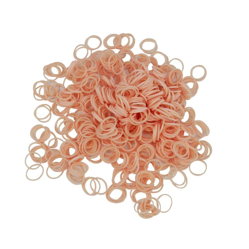 Red TP Orthodontics Col-R-Lastics elastics for orthodontic use, 3/16 inch size, shown in a close-up image.