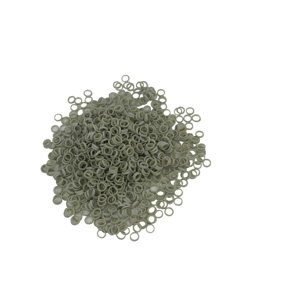 Red TP Orthodontics Col-R-Lastics color elastics for orthodontic treatment, shown in 3/16 inch size, 3.5 oz strength.