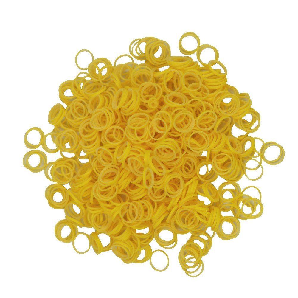 Red TP Orthodontics Col-R-Lastics colour elastics for orthodontic braces, showing a pack of small elastic bands.