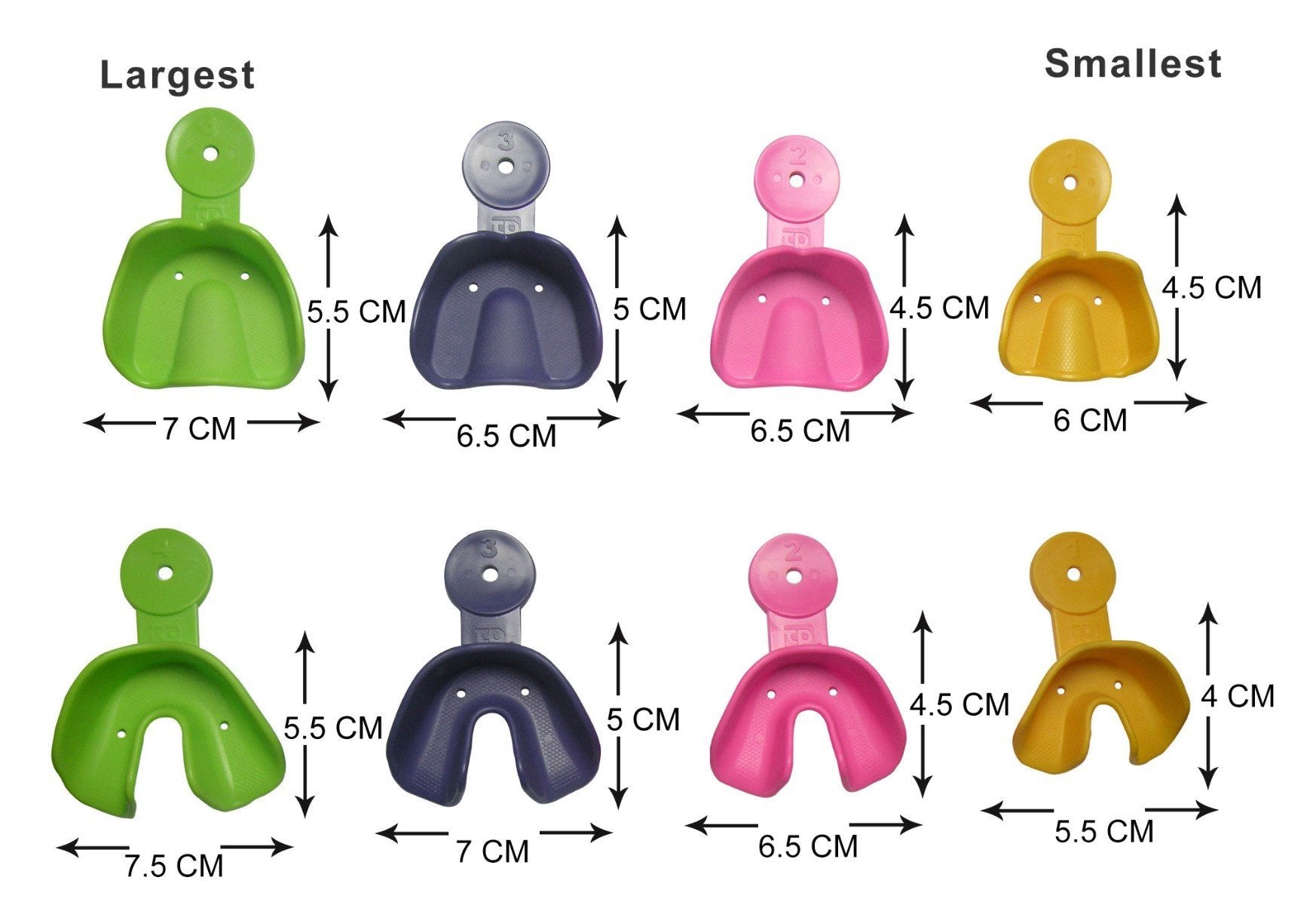 Yellow lower TP Orthodontics disposable impression tray for dental molds, part of TP Ortho Solay impression trays and materials.