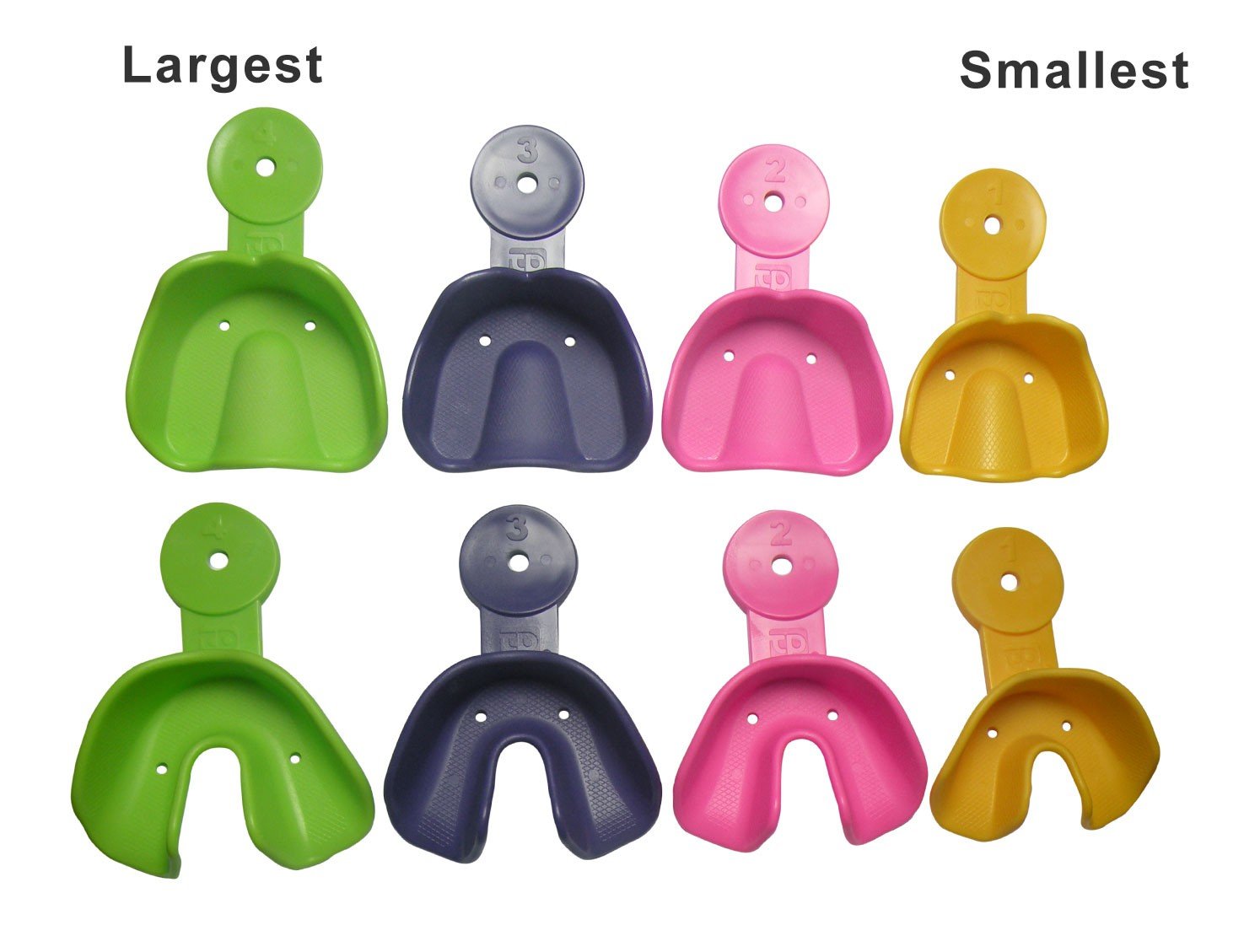 Yellow lower TP Orthodontics Solay disposable impression tray for dental impressions, part of impression trays and materials collection.