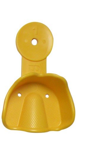 Yellow disposable lower impression tray from TP Orthodontics for dental impressions, part of TP Ortho Solay impression trays collection.