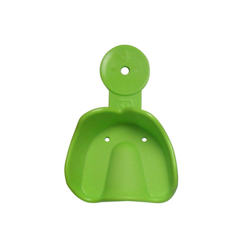 Yellow lower TP Orthodontics Solay disposable impression tray for dental impressions, shown in a pack of one.
