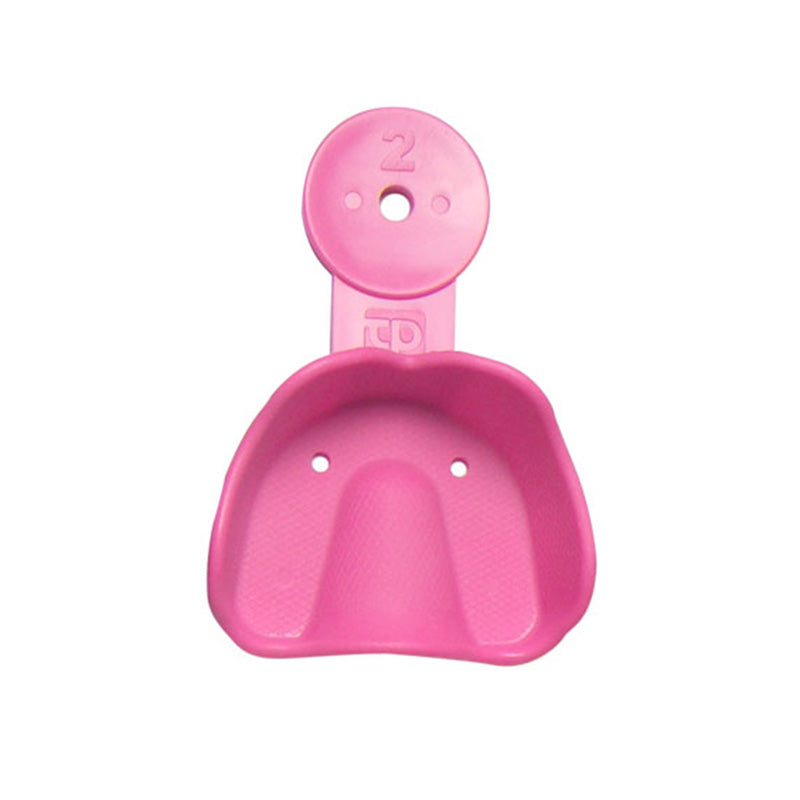 Yellow lower TP Orthodontics Solay disposable impression tray for dental impressions, designed for orthodontic procedures.
