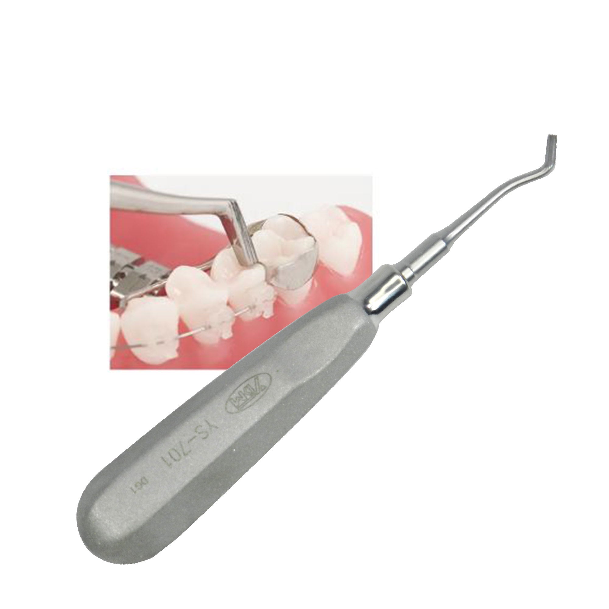YDM Band Pusher for banding applications, showing the tool's sturdy design and ergonomic handle for secure band placement.
